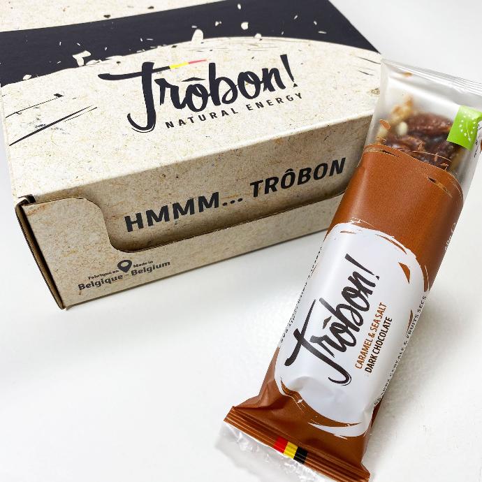 Boite de 15 barres Dark Chocolate Caramel BIO Trôbon!